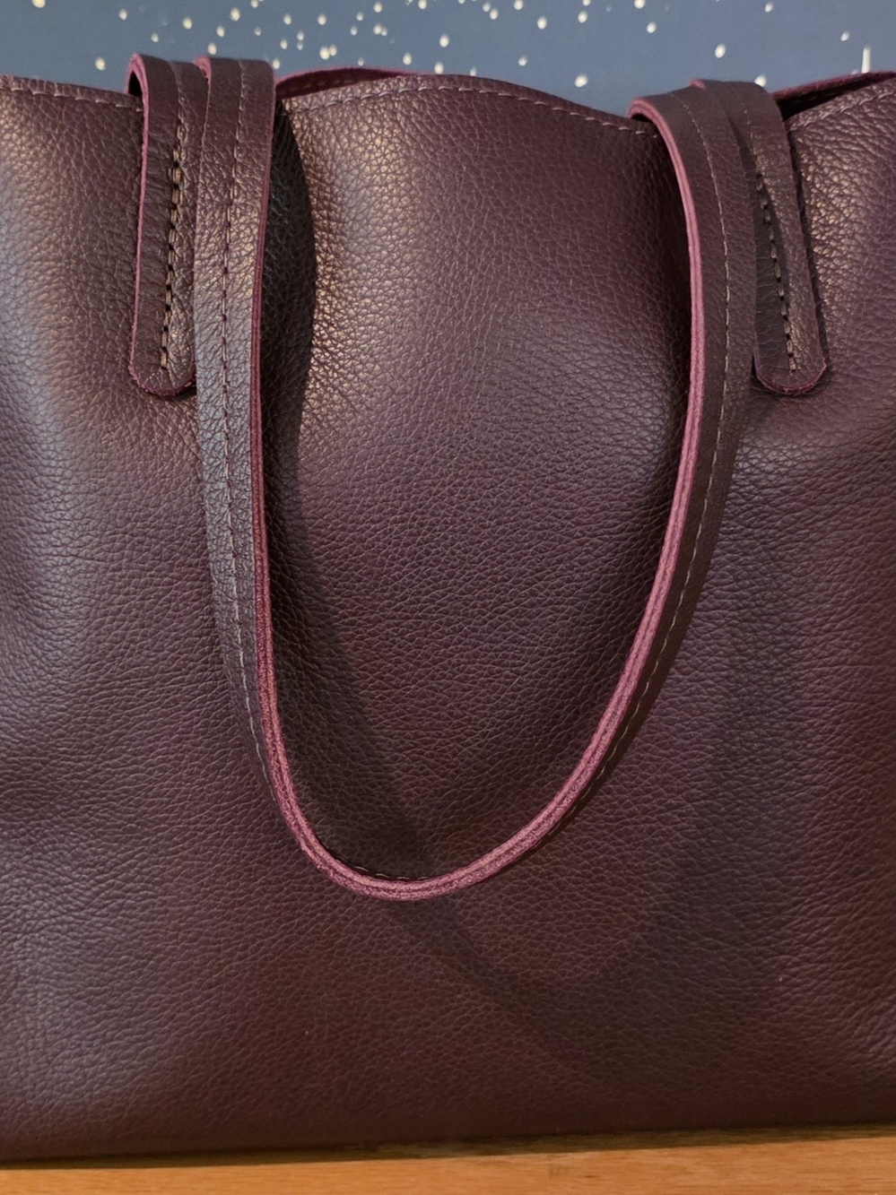 Portland Leather Medium August Tote/Shoulder Bag In Plum